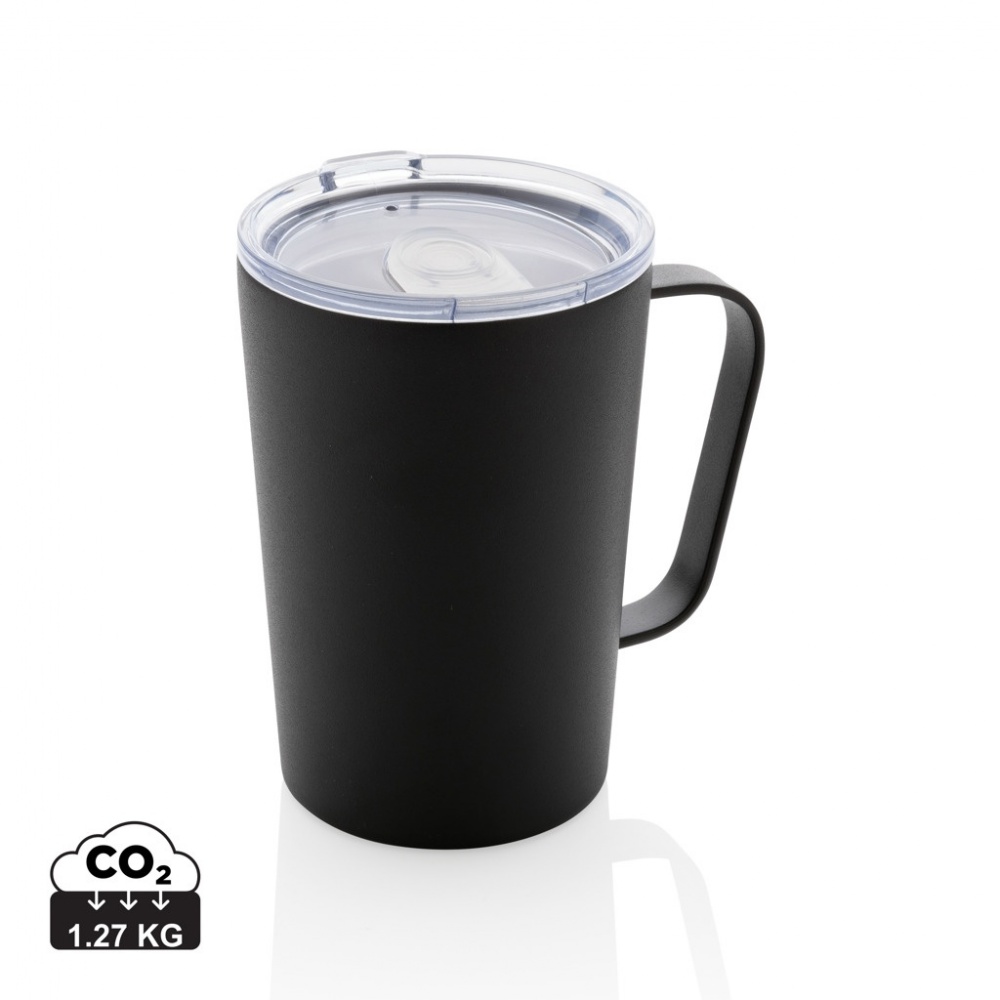 Logo trade promotional giveaway photo of: RCS Recycled stainless steel modern vacuum mug with lid