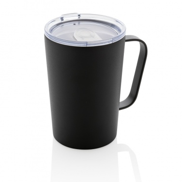 Logo trade promotional merchandise picture of: RCS Recycled stainless steel modern vacuum mug with lid