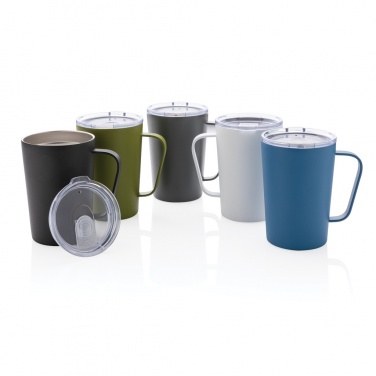 Logotrade promotional item picture of: RCS Recycled stainless steel modern vacuum mug with lid