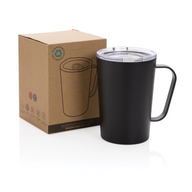 Logo trade promotional merchandise photo of: RCS Recycled stainless steel modern vacuum mug with lid