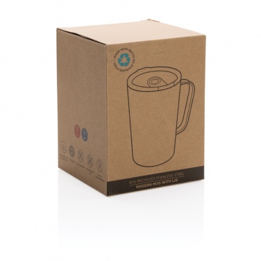 Logotrade business gift image of: RCS Recycled stainless steel modern vacuum mug with lid