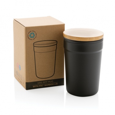 Logotrade promotional products photo of: GRS certified recycled PP mug with bamboo lid