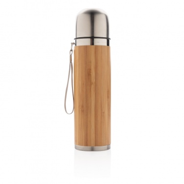 Logo trade promotional items picture of: Bamboo vacuum travel flask