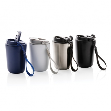Logotrade business gift image of: Cuppa RCS re-steel vacuum tumbler with lanyard