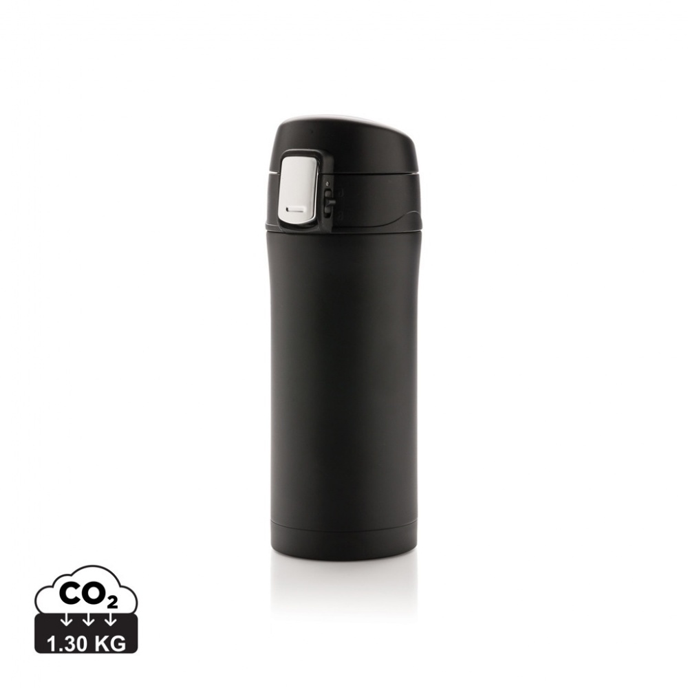 Logotrade promotional merchandise picture of: RCS Recycled stainless steel easy lock vacuum mug