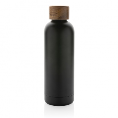 Logo trade promotional product photo of: Wood RCS certified recycled stainless steel vacuum bottle