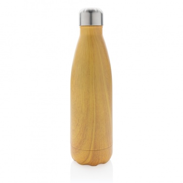 Logo trade corporate gift photo of: Vacuum insulated stainless steel bottle with wood print