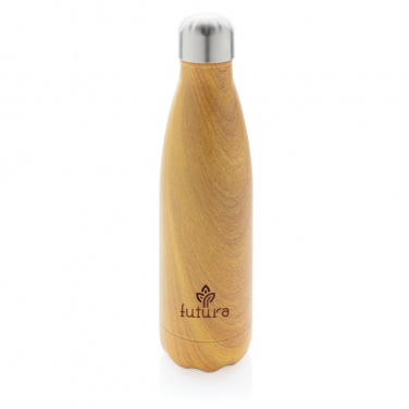 Logotrade promotional merchandise photo of: Vacuum insulated stainless steel bottle with wood print