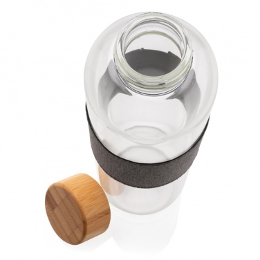 Logo trade promotional merchandise image of: Impact borosilicate glass bottle with bamboo lid