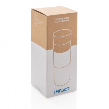 Logo trade promotional merchandise photo of: Impact double wall borosilicate glass bottle