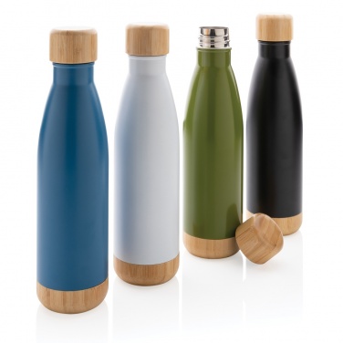 Logotrade promotional merchandise image of: Vacuum stainless steel bottle with bamboo lid and bottom