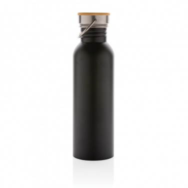 Logo trade promotional products picture of: Modern stainless steel bottle with bamboo lid