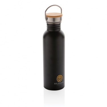 Logotrade promotional item image of: Modern stainless steel bottle with bamboo lid