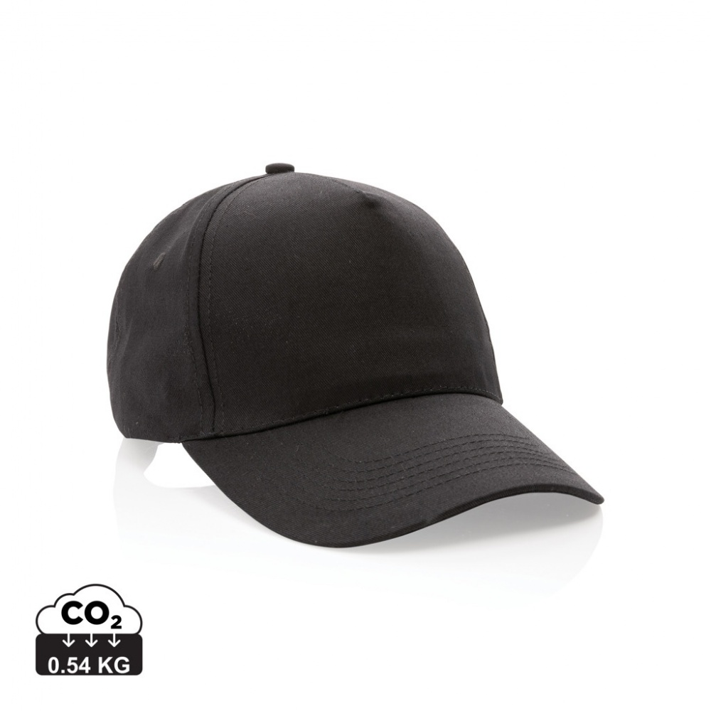 Logo trade promotional products image of: Impact 5 panel 190gr Recycled cotton cap with AWARE™ tracer
