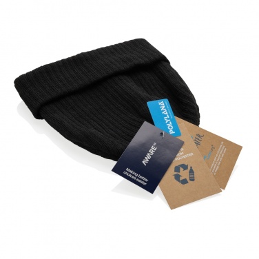 Logo trade promotional products image of: Pryor AWARE™ Polylana® beanie with cuff