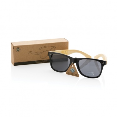 Logo trade promotional gifts image of: Bamboo and RCS recycled plastic sunglasses