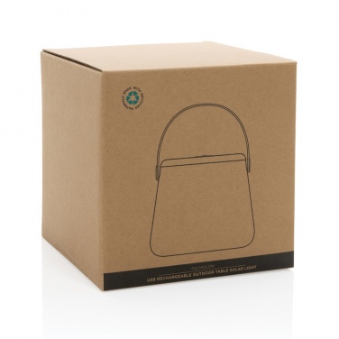 Logo trade advertising products picture of: SolarGlow RCS recycled ABS USB-rechargeable outdoor light