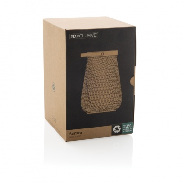 Logo trade advertising product photo of: Aurora RCS recycled plastic USB re-chargeable table lamp