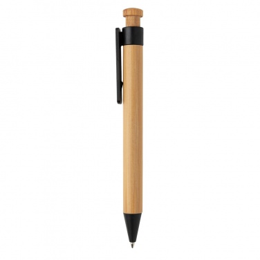 Logo trade promotional giveaways picture of: Bamboo pen with wheatstraw clip