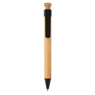 Logo trade promotional giveaways image of: Bamboo pen with wheatstraw clip