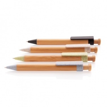Logotrade advertising products photo of: Bamboo pen with wheatstraw clip