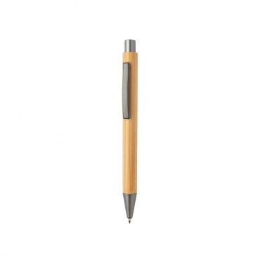 Logo trade advertising products image of: Slim design bamboo pen