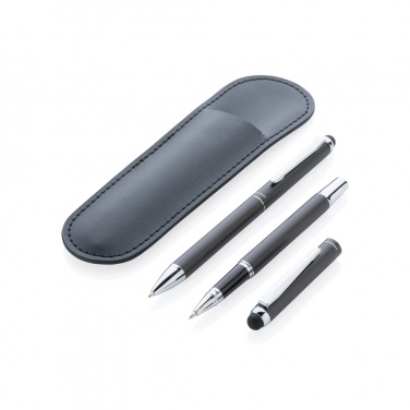 Logo trade promotional merchandise picture of: Swiss Peak deluxe pen set in PU pouch