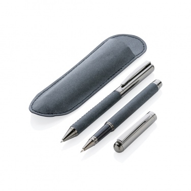 Logo trade promotional merchandise image of: Recycled leather pen set