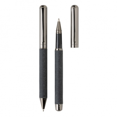 Logo trade promotional merchandise image of: Recycled leather pen set