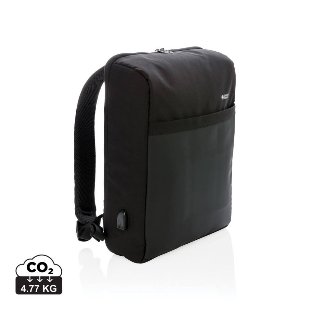 Logotrade advertising product image of: Swiss Peak 15" anti-theft RFID & USB backpack PVC free
