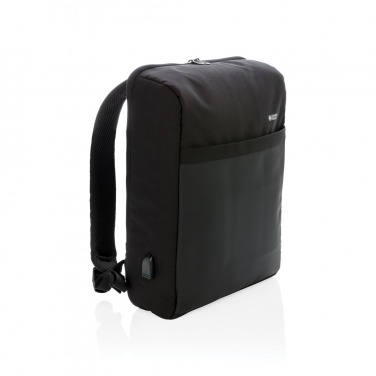 Logo trade promotional giveaway photo of: Swiss Peak 15" anti-theft RFID & USB backpack PVC free