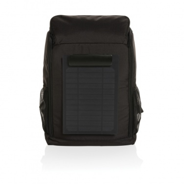Logo trade advertising products image of: Pedro AWARE™ RPET deluxe backpack with 5W solar panel