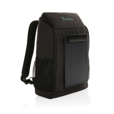 Logo trade business gift photo of: Pedro AWARE™ RPET deluxe backpack with 5W solar panel