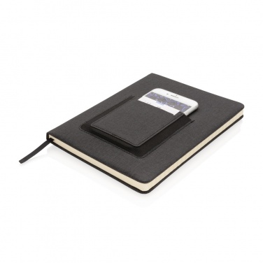 Logo trade promotional gift photo of: Deluxe A5 Notebook with phone pocket