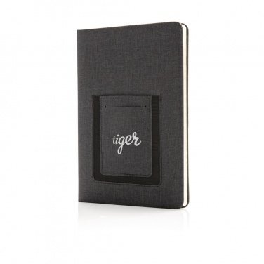 Logotrade promotional item picture of: Deluxe A5 Notebook with phone pocket