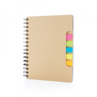 Logo trade corporate gifts picture of: A5 Kraft spiral notebook with sticky notes