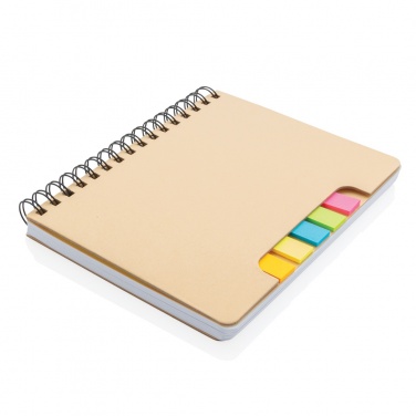 Logo trade corporate gifts picture of: A5 Kraft spiral notebook with sticky notes