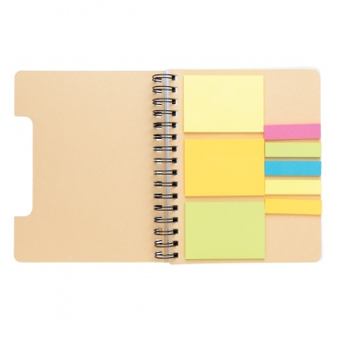 Logotrade promotional merchandise photo of: A5 Kraft spiral notebook with sticky notes