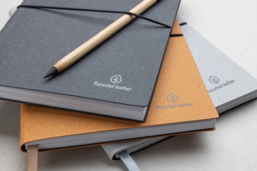 Logo trade advertising products picture of: A5 recycled leather notebook