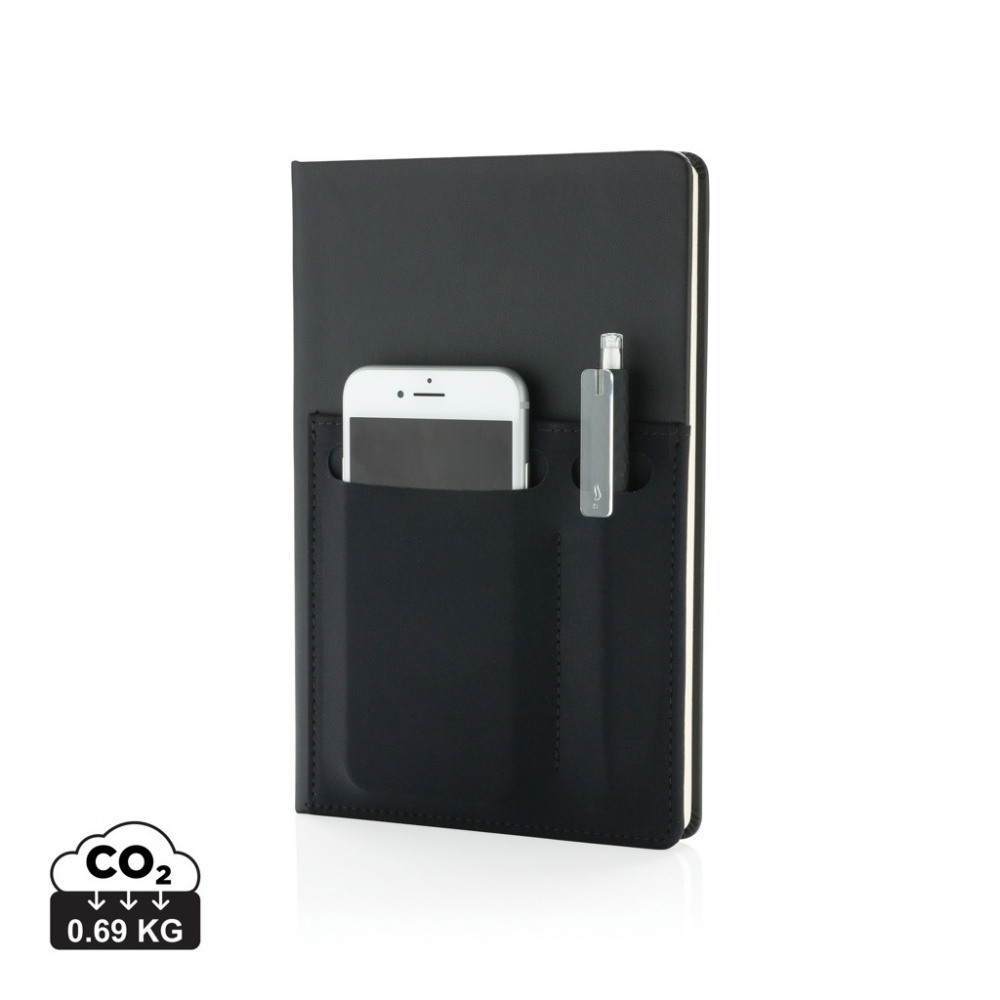 Logo trade promotional item photo of: A5 Deluxe notebook with smart pockets