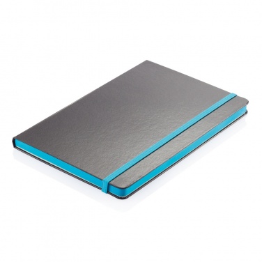 Logo trade business gifts image of: Deluxe hardcover A5 notebook with coloured side