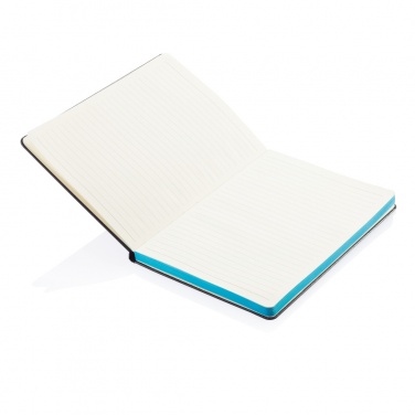 Logotrade promotional item picture of: Deluxe hardcover A5 notebook with coloured side