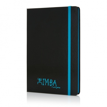 Logotrade promotional merchandise image of: Deluxe hardcover A5 notebook with coloured side
