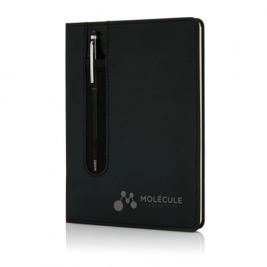 Logo trade advertising products picture of: Standard hardcover PU A5 notebook with stylus pen