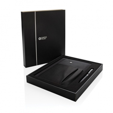 Logo trade promotional gifts image of: Refillable notebook and pen set