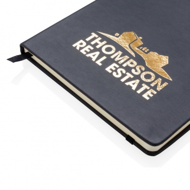 Logo trade promotional giveaways image of: Deluxe hardcover PU A5 notebook