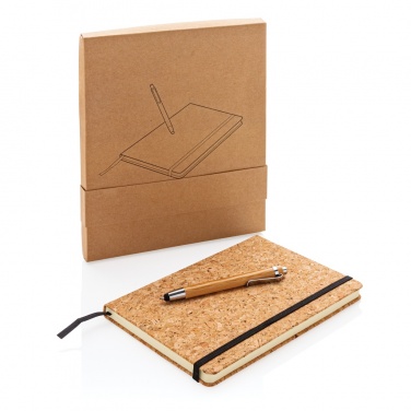 Logotrade promotional merchandise photo of: A5 notebook with bamboo pen including stylus
