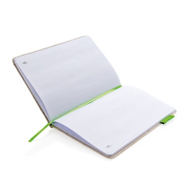 Logo trade promotional items picture of: A5 jute notebook
