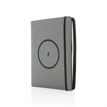 Logo trade promotional items image of: Air 5W wireless charging notebook with 5000mAh powerbank