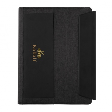 Logo trade business gifts image of: Fiko 5W wireless charging portfolio A4 with powerbank